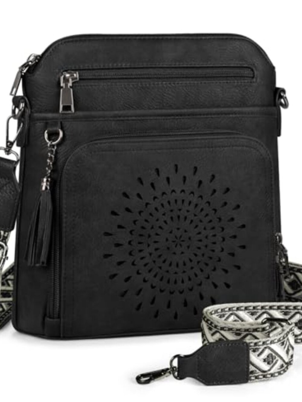 PU Leather Crossbody Bag Multi Pocket Purse Women